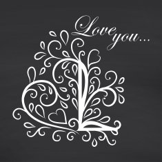 Love you Blackboard background Vector illustration N3