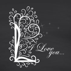 Love you Blackboard background Vector illustration N4