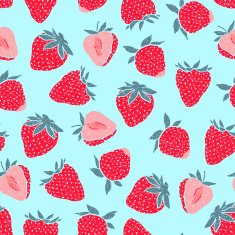 Seamless pattern with strawberries