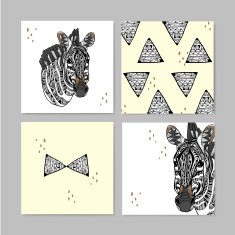 modern geometric style zebra memo design