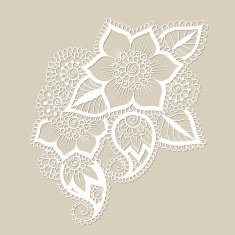 Hand-Drawn Abstract Henna Mehndi Flower Ornament N2