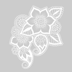 Hand-Drawn Abstract Henna Mehndi Flower Ornament N3