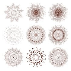 Henna tattoo doodle vector elements on white background N15