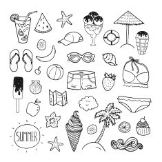 Vector summer hand drawn collection
