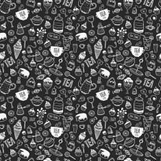 Hand drawn tea time background