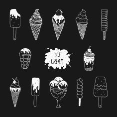 Vector collection of hand drawn ice cream N3