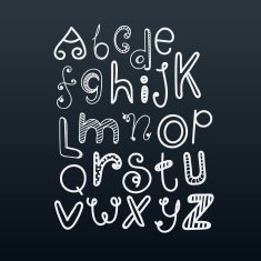 Abstract hand-drawn doodle alphabet