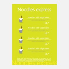 Noodles restaurant menu