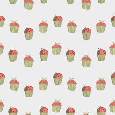 cupcakes ladybug and berry pattern
