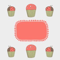 Postcard from six cupcakes