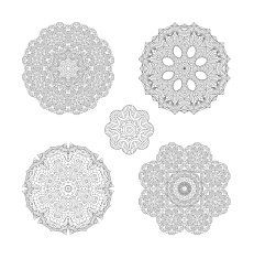 Circle lace ornament set
