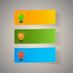 Set of simple icons flat color light bulbs N2