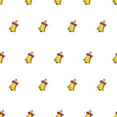 Vector hand drawn bell seamless pattern