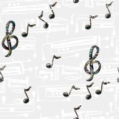 Seamless black and white music pattern