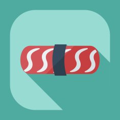 Flat modern design with shadow icons Japanese sushi N6