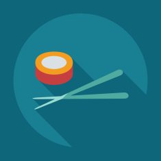Flat modern design with shadow icons Japanese sushi N7