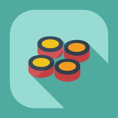 Flat modern design with shadow icons Japanese sushi N16
