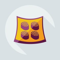 Flat modern design with shadow icons Japanese sushi N17