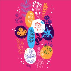Simple background of plant elements Flower pattern N2