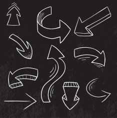 Drawn in chalk doodle arrows