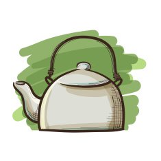 Traditional Tea Pot Hand Drawing Style
