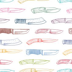 Seamless sketch hunting knives N2