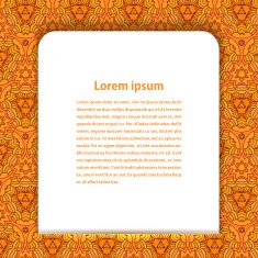 Banner white on orange seamless floral background Vector