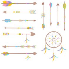 Arrows Indian elements Aztec borders and embellishments