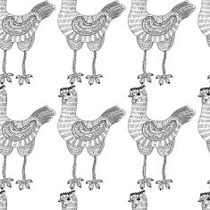 Chicken hen vintage hand drawn vector illustration N3