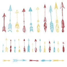 Color set of hand drawn vector arrows
