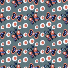 Cute seamless vector pattern with bows and polka dots
