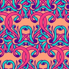 Colorful seamless abstract hand-drawn pattern floral vector background