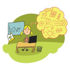 The girl in the office vector