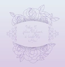 Vintage card roses bouquet romantic quotes N2