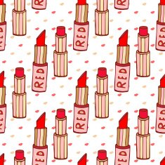 Seamless pattern with beauty lipstick