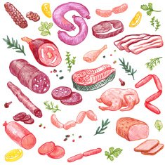 meat vector elements