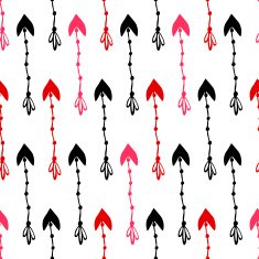 Seamless Pattern of Pink and Red Arrows Vector hand drawn