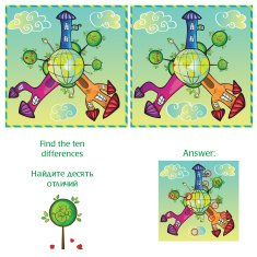 Visual Game - find 10 differences with answer
