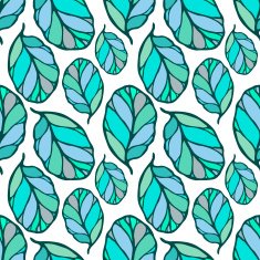 Seamless pattern with hand drawn leaves Fabric wallpaper wrapping