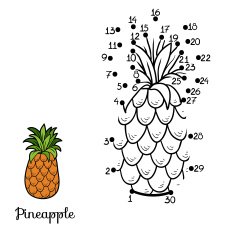 Numbers game fruits and vegetables (pineapple)