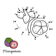 Numbers game fruits and vegetables (mangosteen)