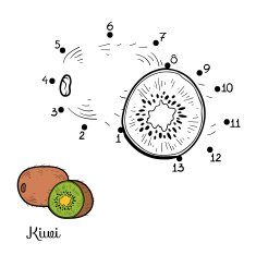 Numbers game fruits and vegetables (kiwi)