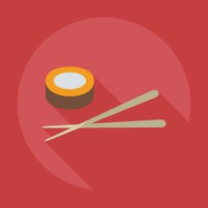 Flat modern design with shadow icons Japanese sushi N33