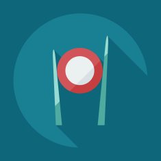 Flat modern design with shadow icons Japanese sushi N53