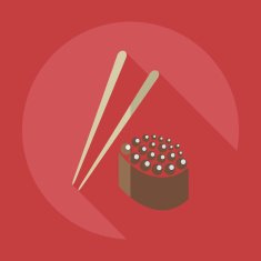 Flat modern design with shadow icons Japanese sushi N55