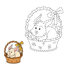 Connect the dots (rabbit in basket) N2