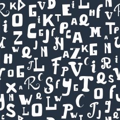 Seamless pattern with letters Hand drawn alphabet Cute backgro