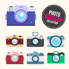 Camera flat illustration set
