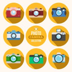 Camera flat illustration set N2