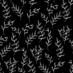 Black and white floral seamless pattern Vector illustration N2